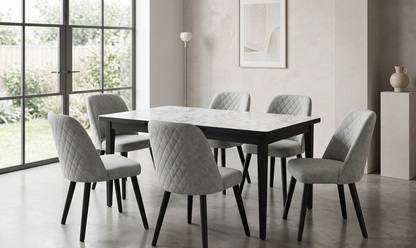 Grey Wooden Extendable Dining Set